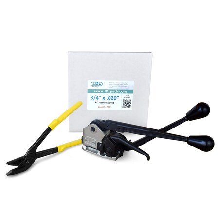 Idl Packaging 3/4" Steel Strapping Kit, 200 Ft. Sealless Combination Tool U.SSK.34.200